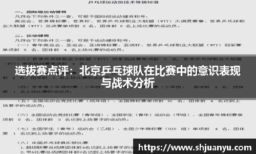 选拔赛点评：北京乒乓球队在比赛中的意识表现与战术分析